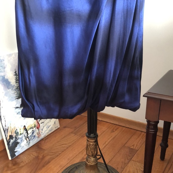 Stills Blue Silk Cowl Neck Bubble Hem Dress - Picture 3 of 10
